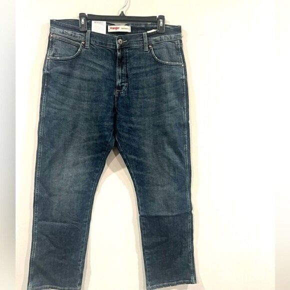 WRANGLER Men's Wrangler Legacy Straight-Leg Slim Straight Jeans blue pants 36/30 - Picture 7 of 8